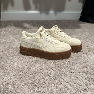 Puma Women's Cream Platform Sneakers